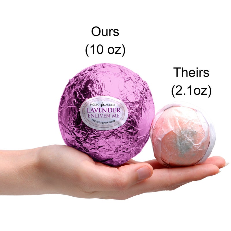 Jackpot Candles Enliven Me Lavender Bath Bomb with Necklace Created with Crystal Extra Large 10 oz. Made in USA - Image 2